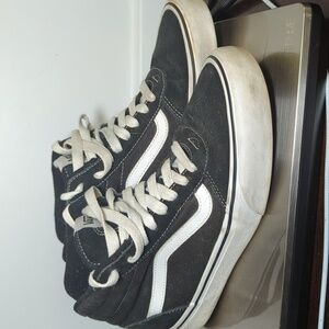 Vans Sk8 High-Top Black + White Sneakers Skateboard Skater Men's Size 9